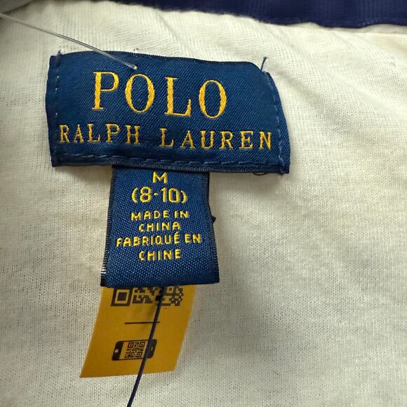 Polo Ralph Lauren Girls Fair Isle Blue White Fleece Jacket- Size 8-10 - Picture 6 of 11